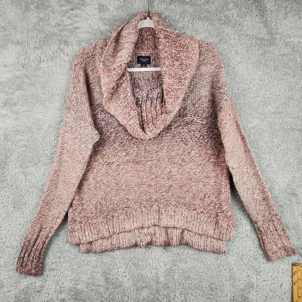 American Eagle Outfitters Sweater Womens Medium Pink Cowl Neck Chunky Knit Boho